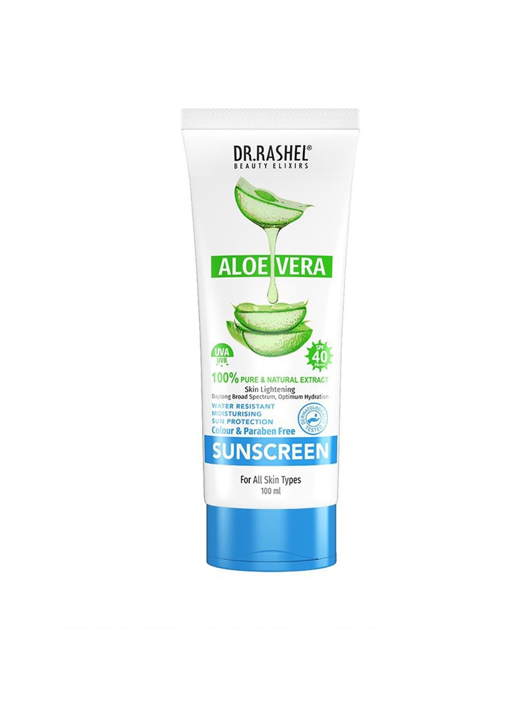 

DR.RASHEL Aloe Vera Sunscreen SPF 60 PA+++-100 ml, Green