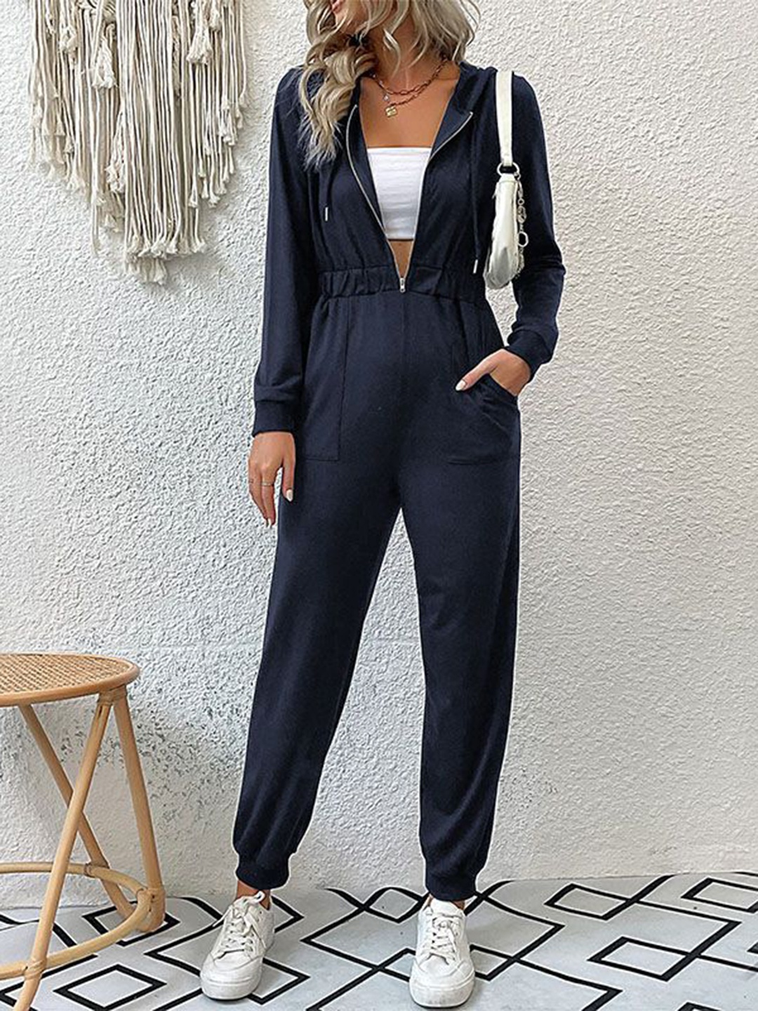 

HERE&NOW Women Basic Jumpsuit, Navy blue