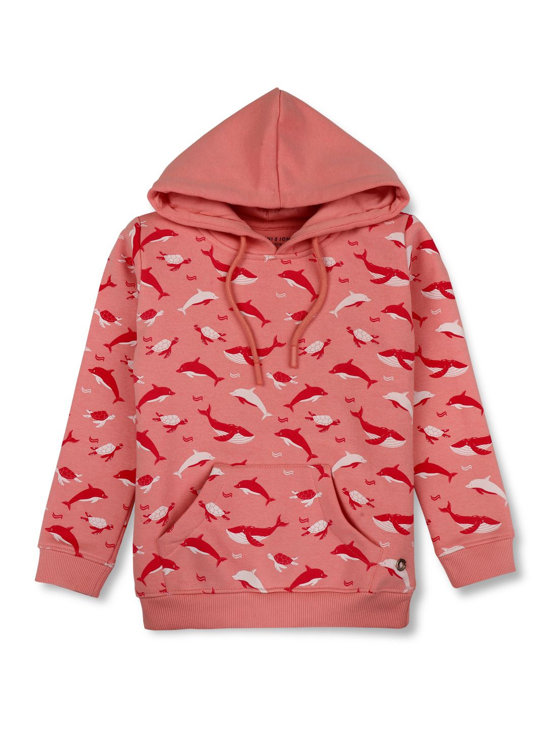 

Gini and Jony Girls Conversational Printed Hooded Cotton Pullover Sweatshirt, Pink