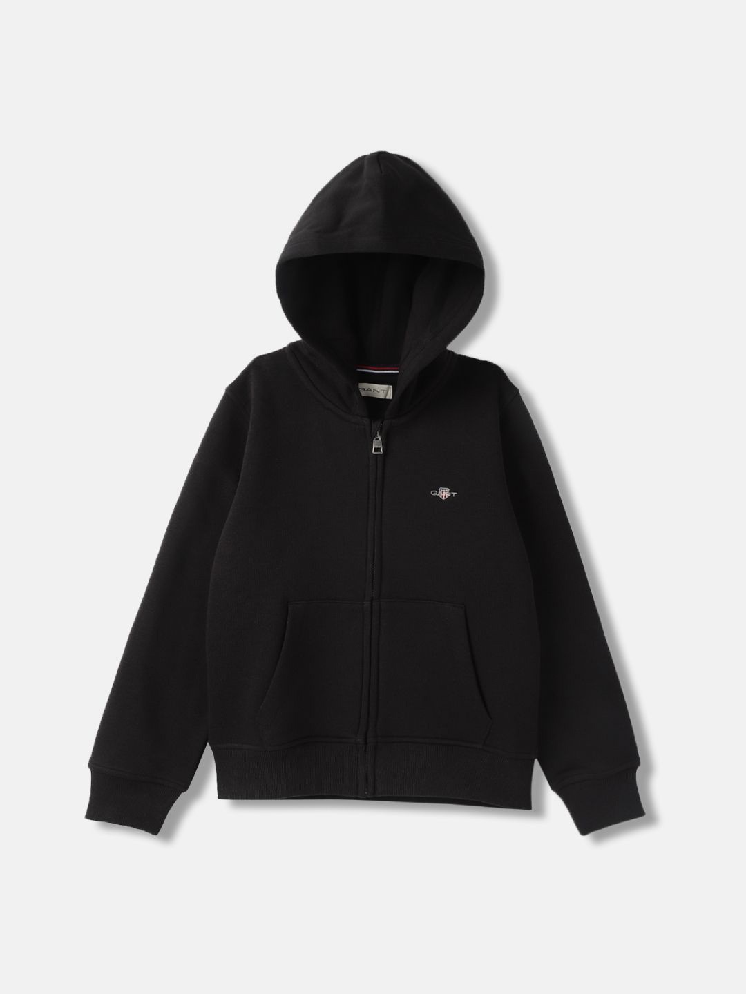 

GANT Boys Solid Hooded Cotton Front-Open Sweatshirt, Black