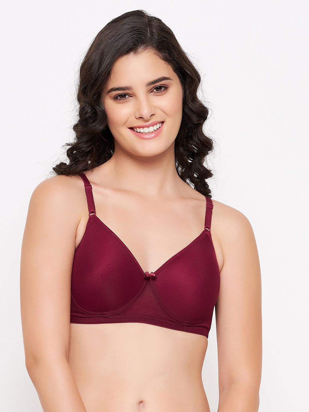 

Clovia Women Solid Full Coverage Lightly Padded Bra, Maroon