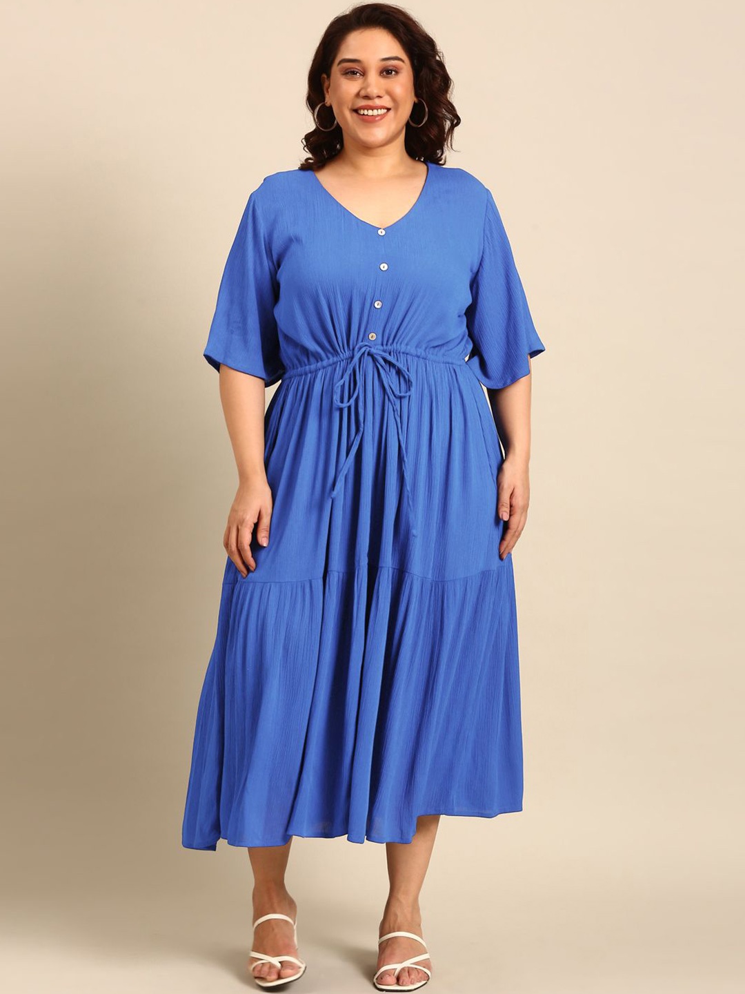 

The Pink Moon Women Fit & Flare Maxi Dress, Blue