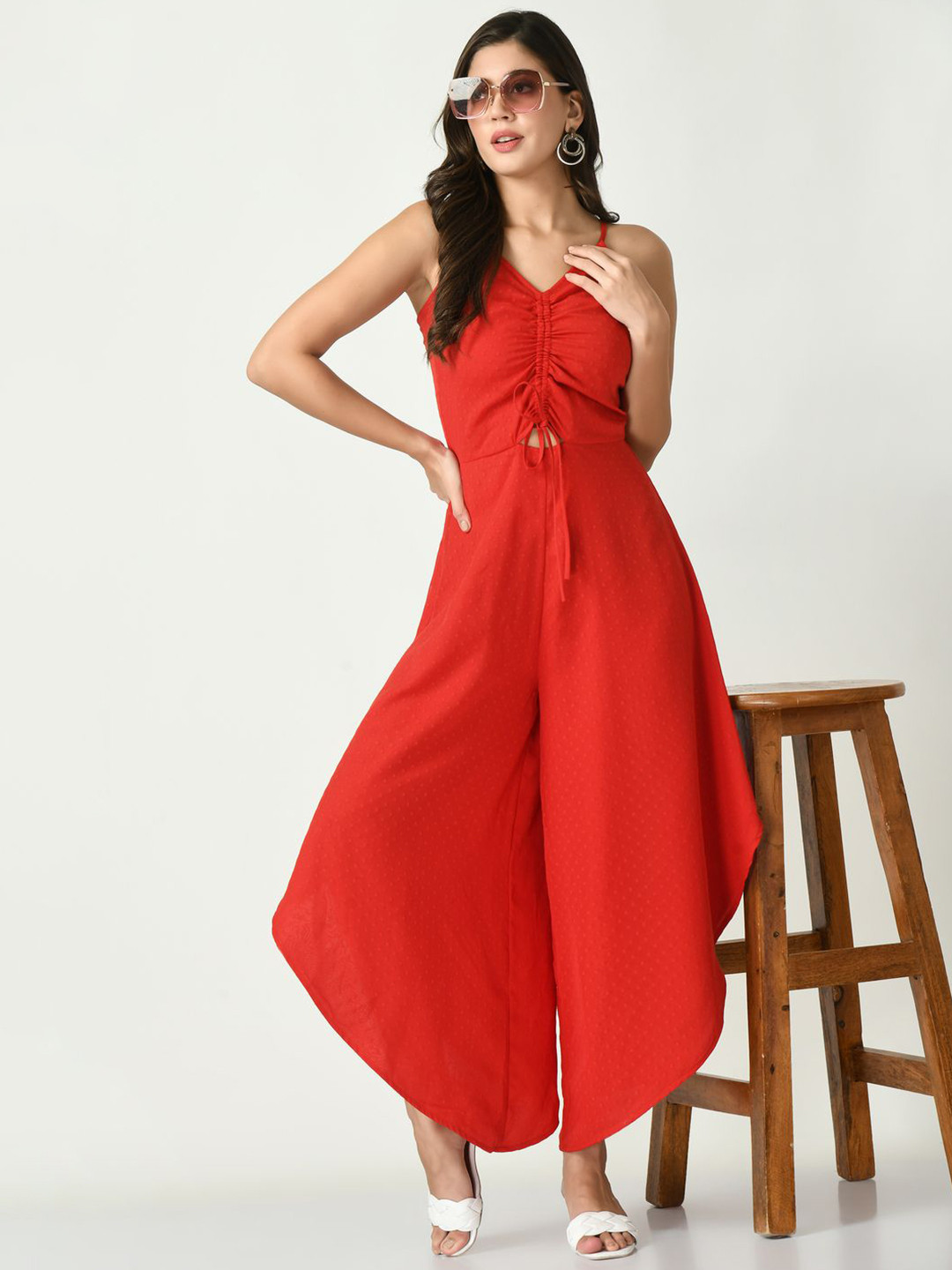 

Tushita Women Culotte Jumpsuit, Red