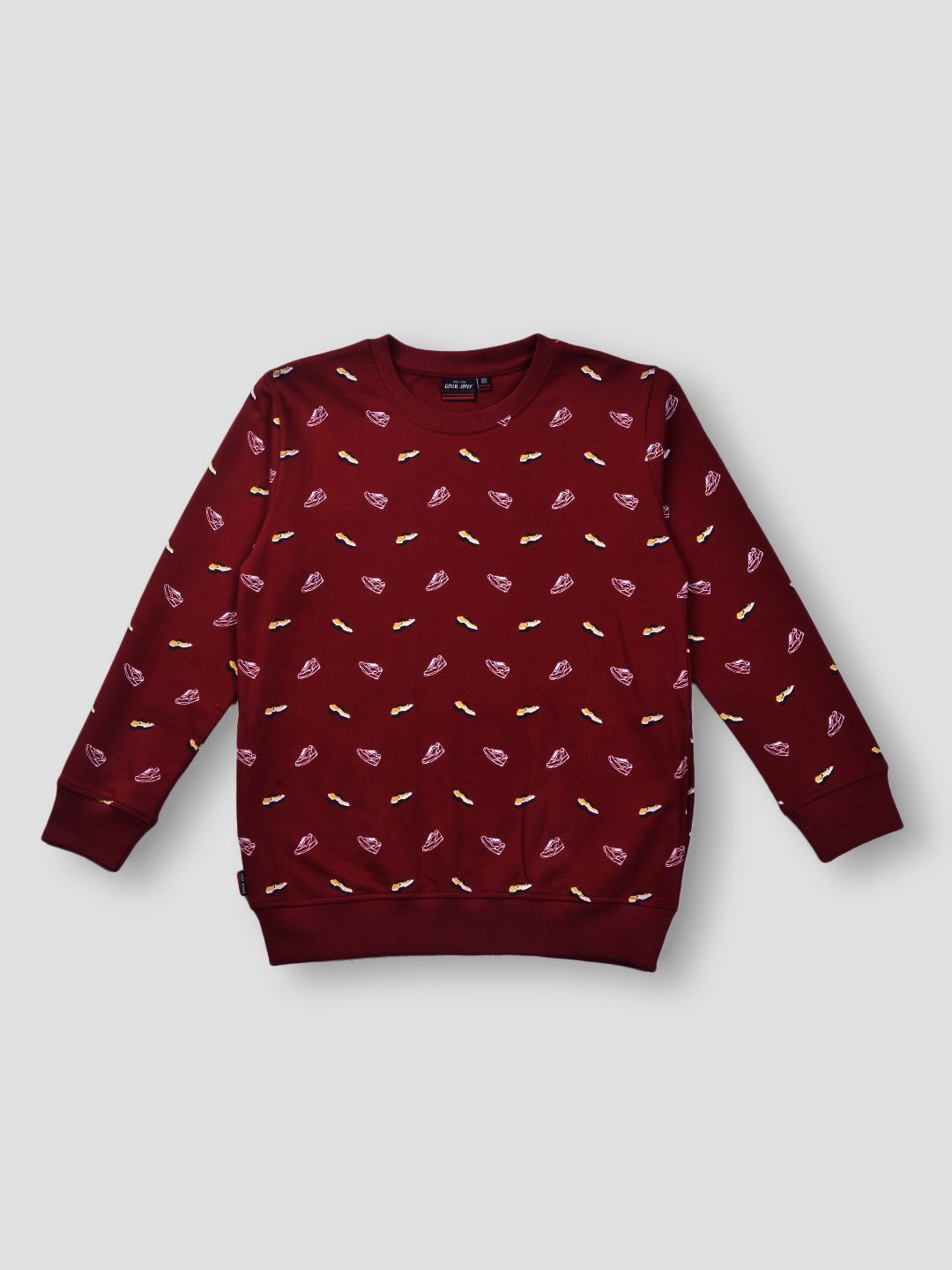 

Gini and Jony Boys Conversational Printed Round Neck Cotton Pullover Sweatshirt, Maroon