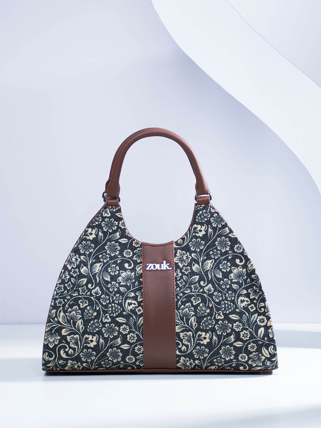 

ZOUK Women Floral Printed Satchel Handbags, Black