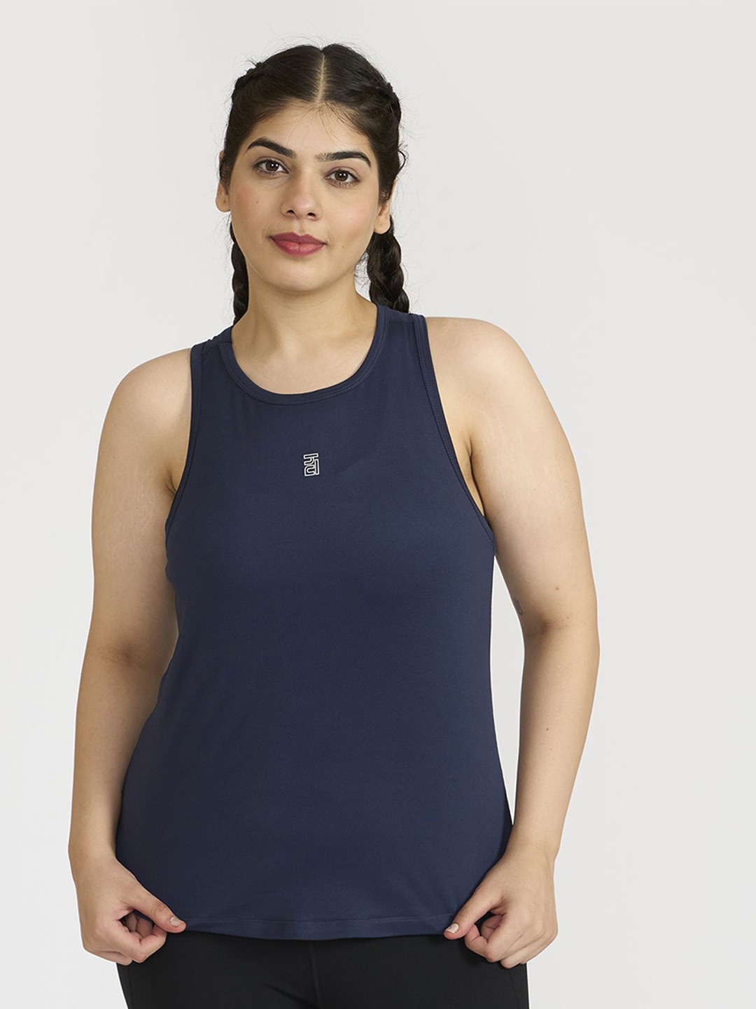 

HUNNIT Stretchable Active Wear Tank Top, Navy blue