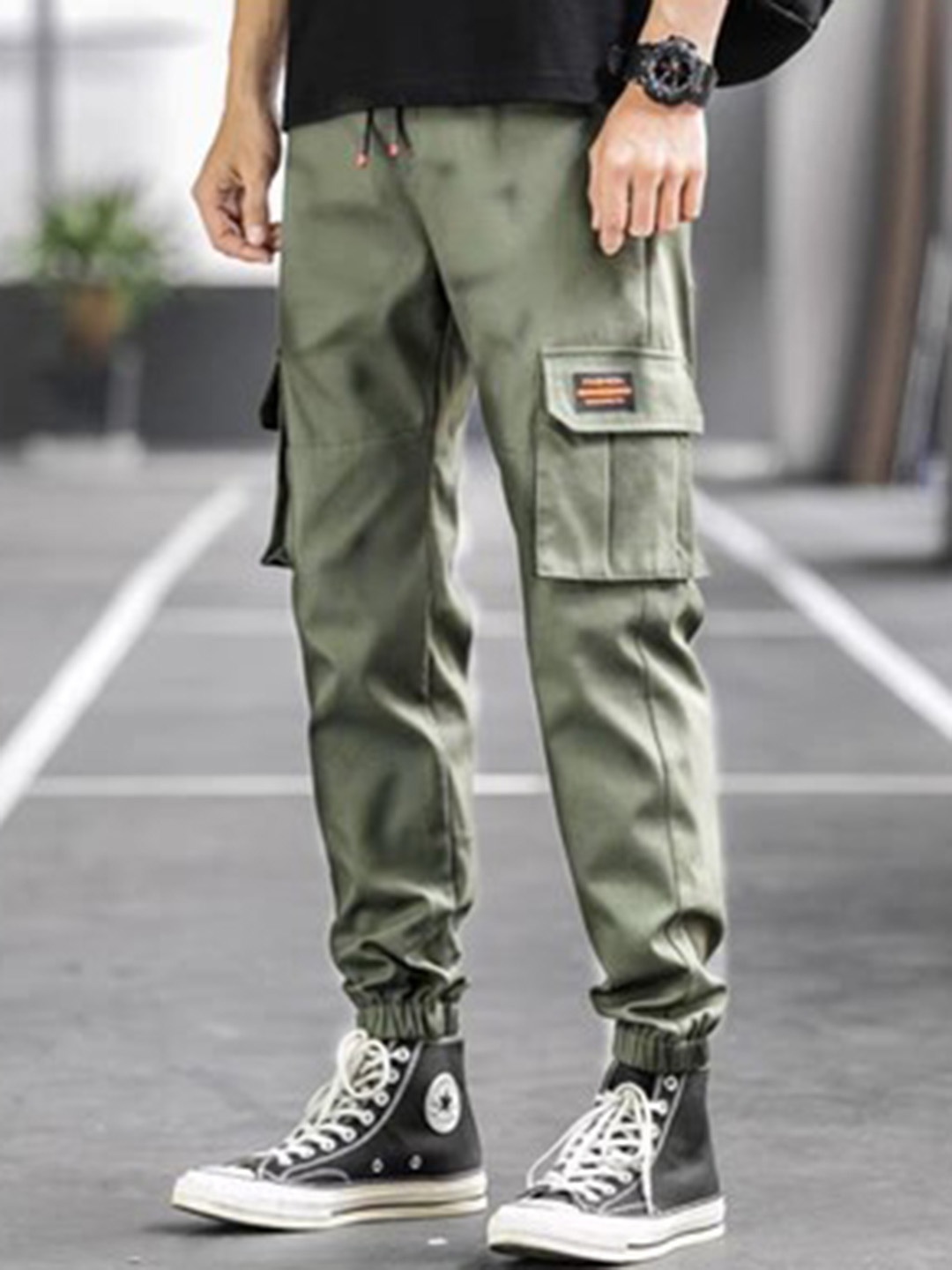 

StyleCast Men Regular Fit Cargos Trousers, Olive