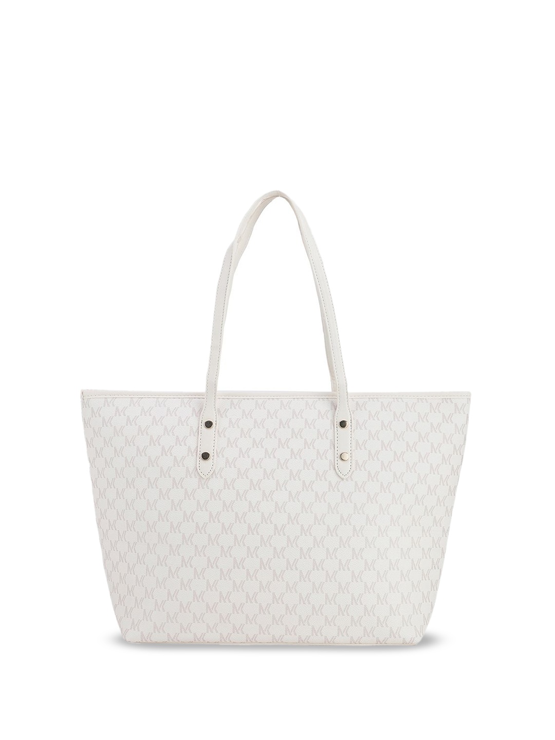 

IDA Women Geometric PU Shopper Handheld Bag with Quilted, White