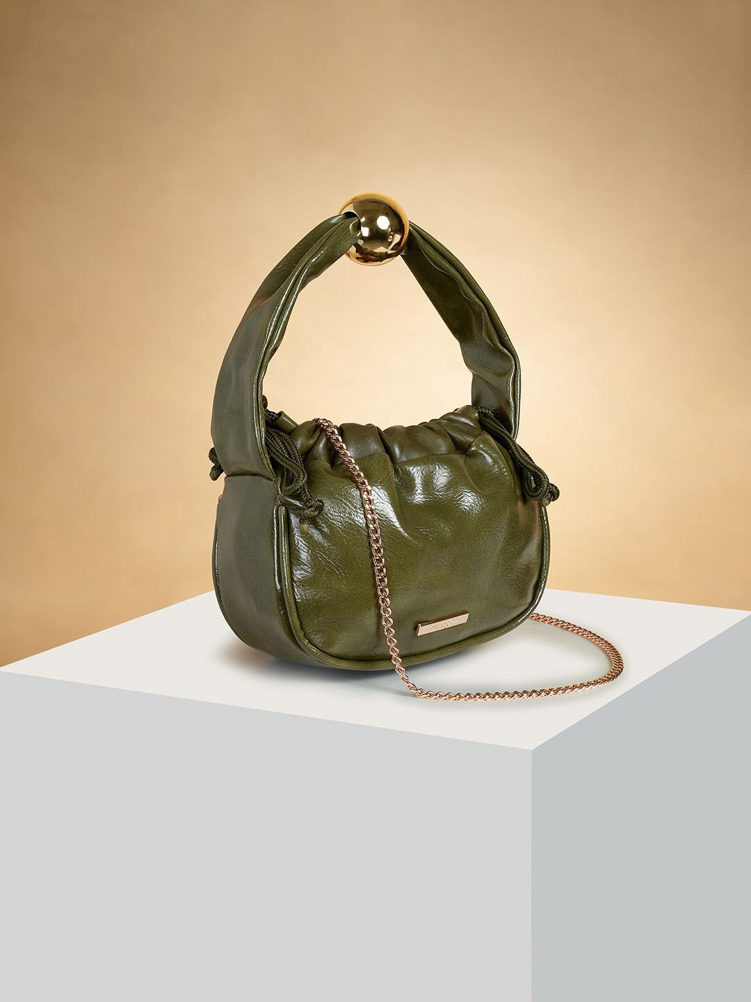 

Forever Glam by Pantaloons Women PU Shopper Shoulder Bag with Tasselled, Olive