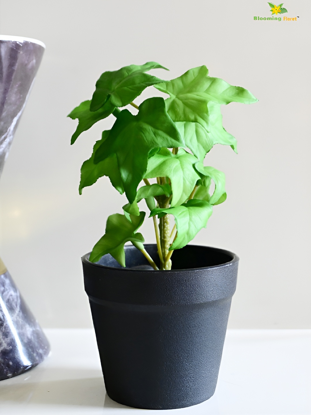 

Blooming Floret Green & Black Ivy Faux Artificial Plant With Pot