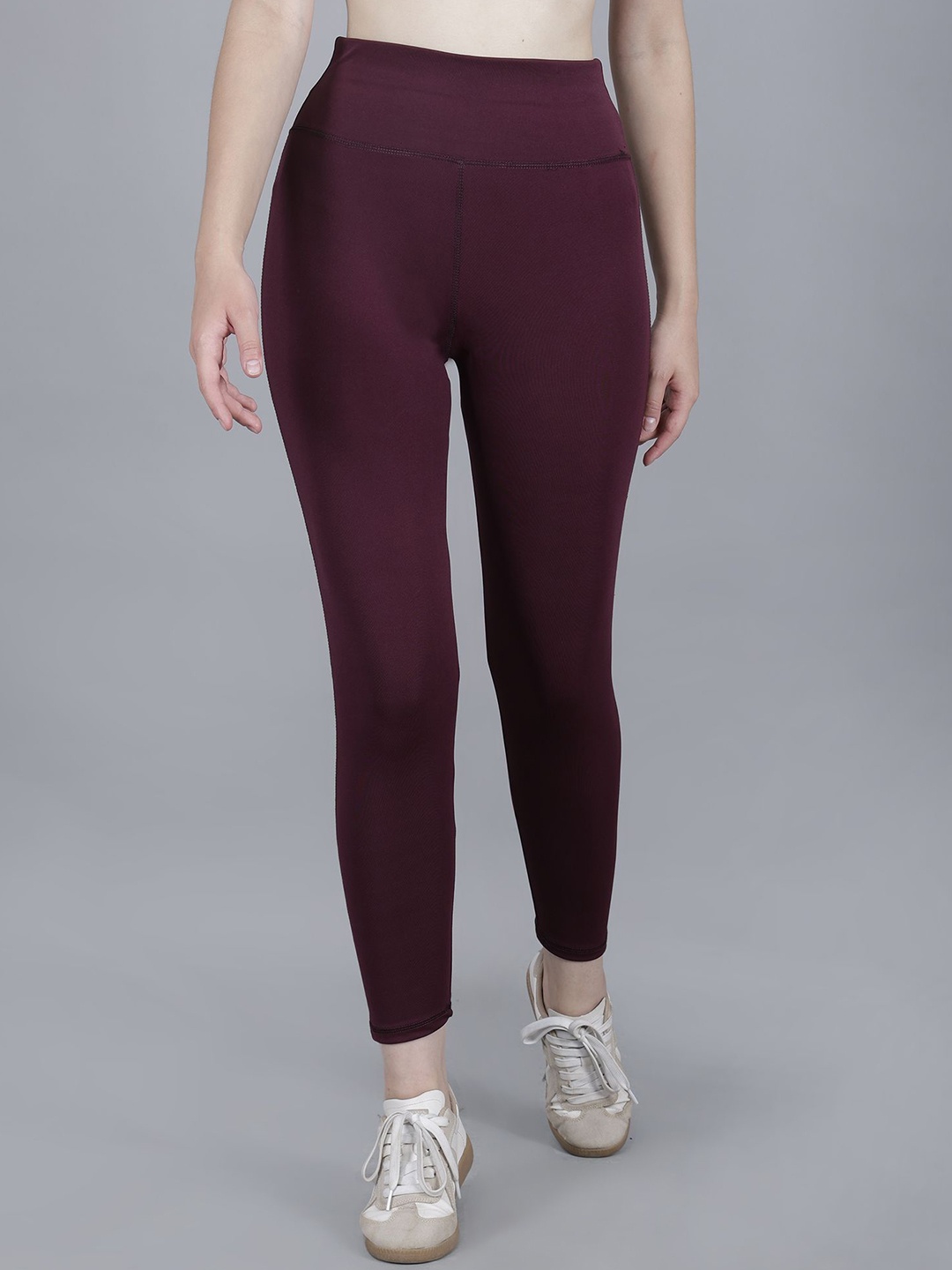 

DYWER Women Slim Fit Stretchable High Waist Activewear Tights, Purple