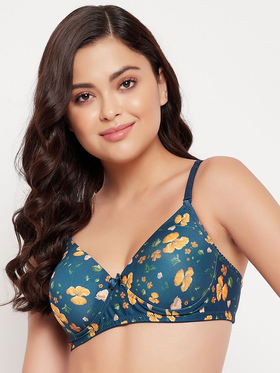 

Clovia Floral Full Coverage Lightly Padded Bra, Teal