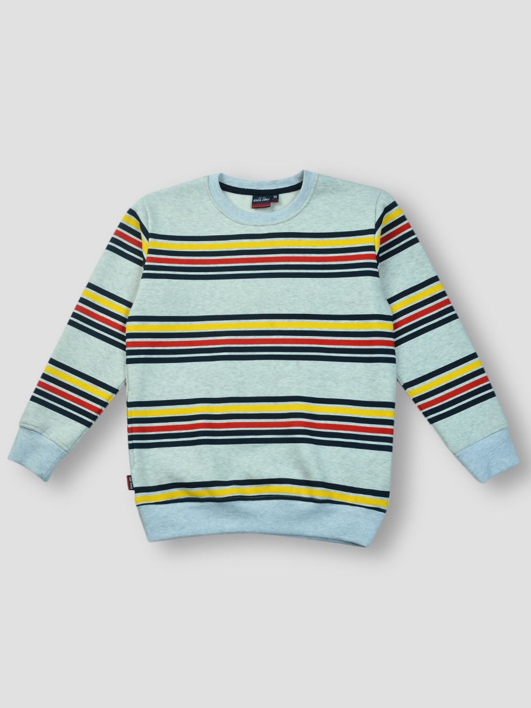 

Gini and Jony Boys Striped Round Neck Cotton Pullover Sweatshirt, Blue