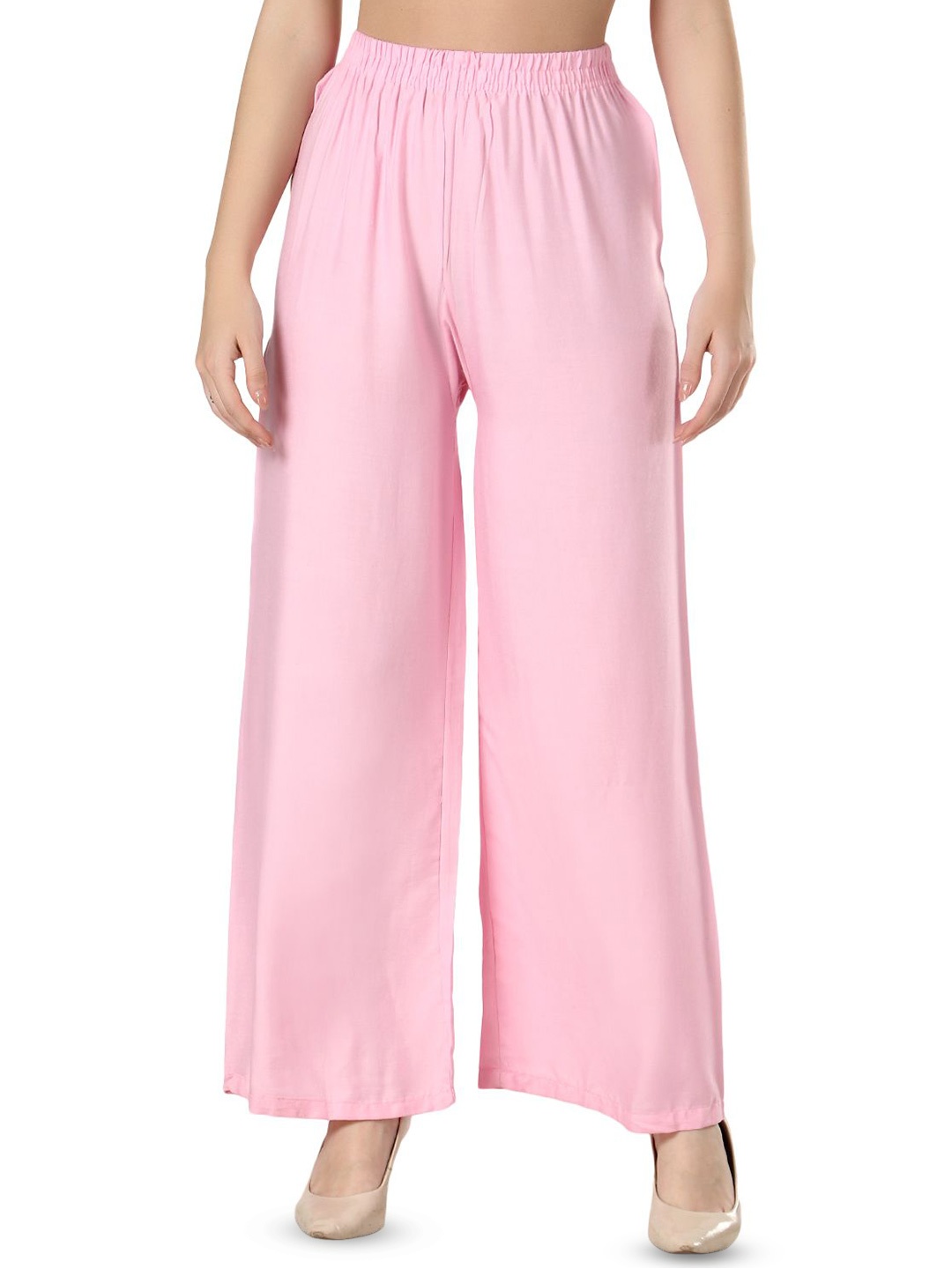 

Aartej Women Solid Straight Palazzos, Pink
