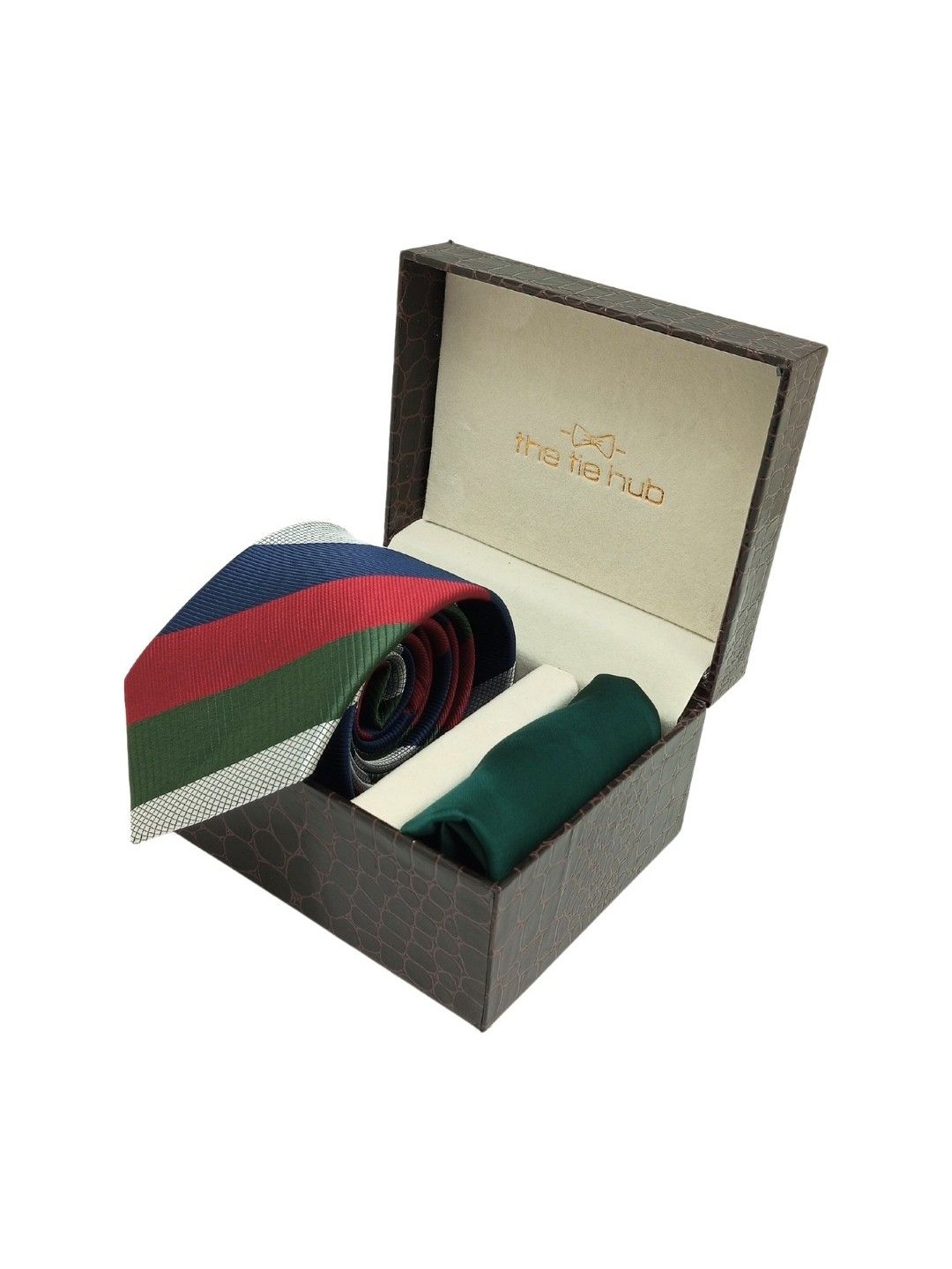 

The Tie Hub Men Accessory Gift Set Of Tie & Pocket Square, Red