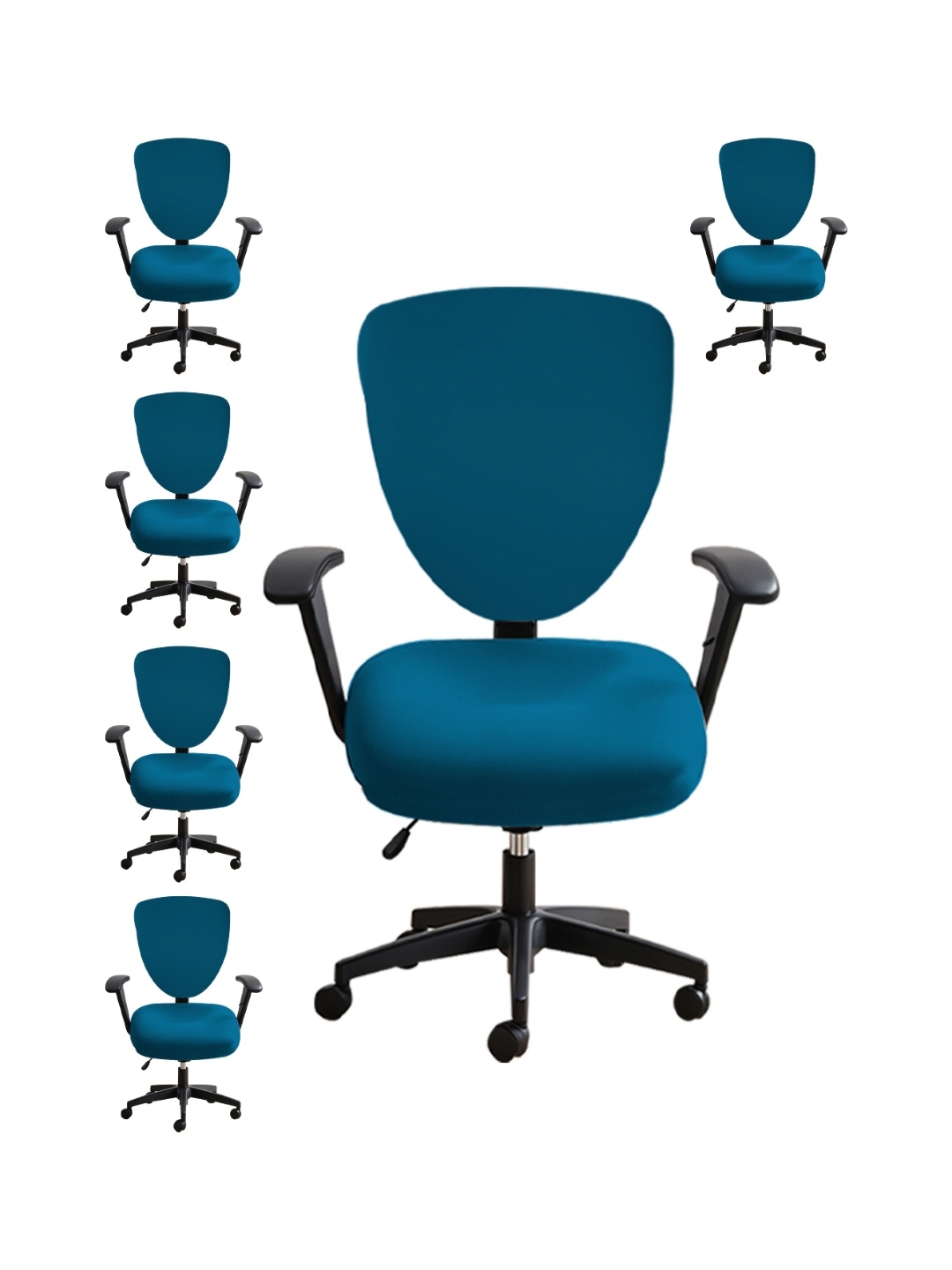 

Lazi Blue 6 Pieces Stretchable 200GSM Office Chair Covers