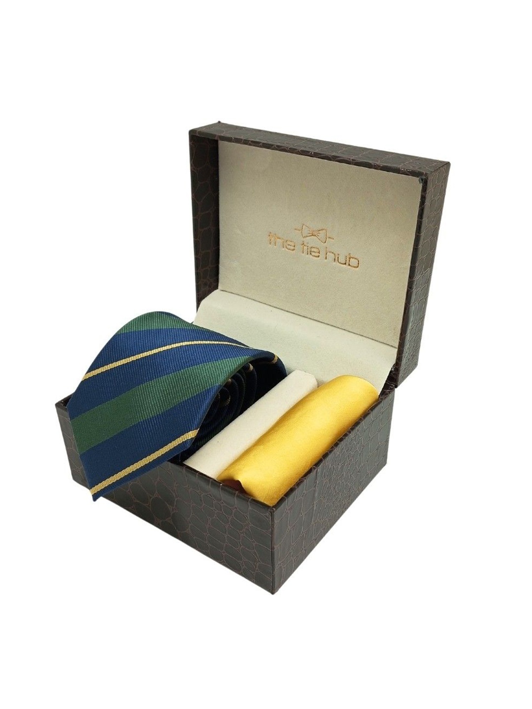 

The Tie Hub Men Accessory Gift Set Of Tie & Pocket Square, Blue