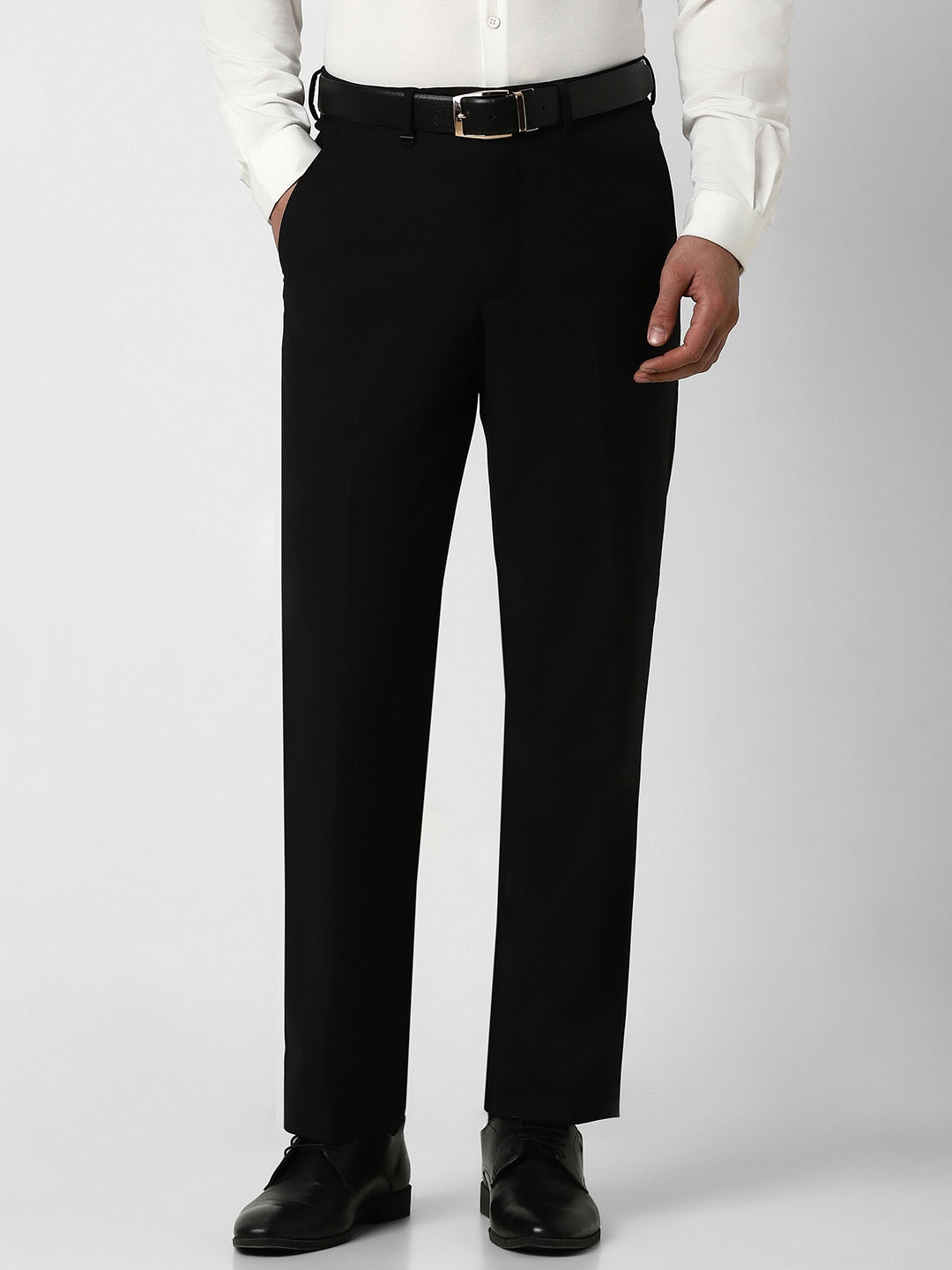 

Van Heusen Men Mid-Rise Cotton Trousers, Black