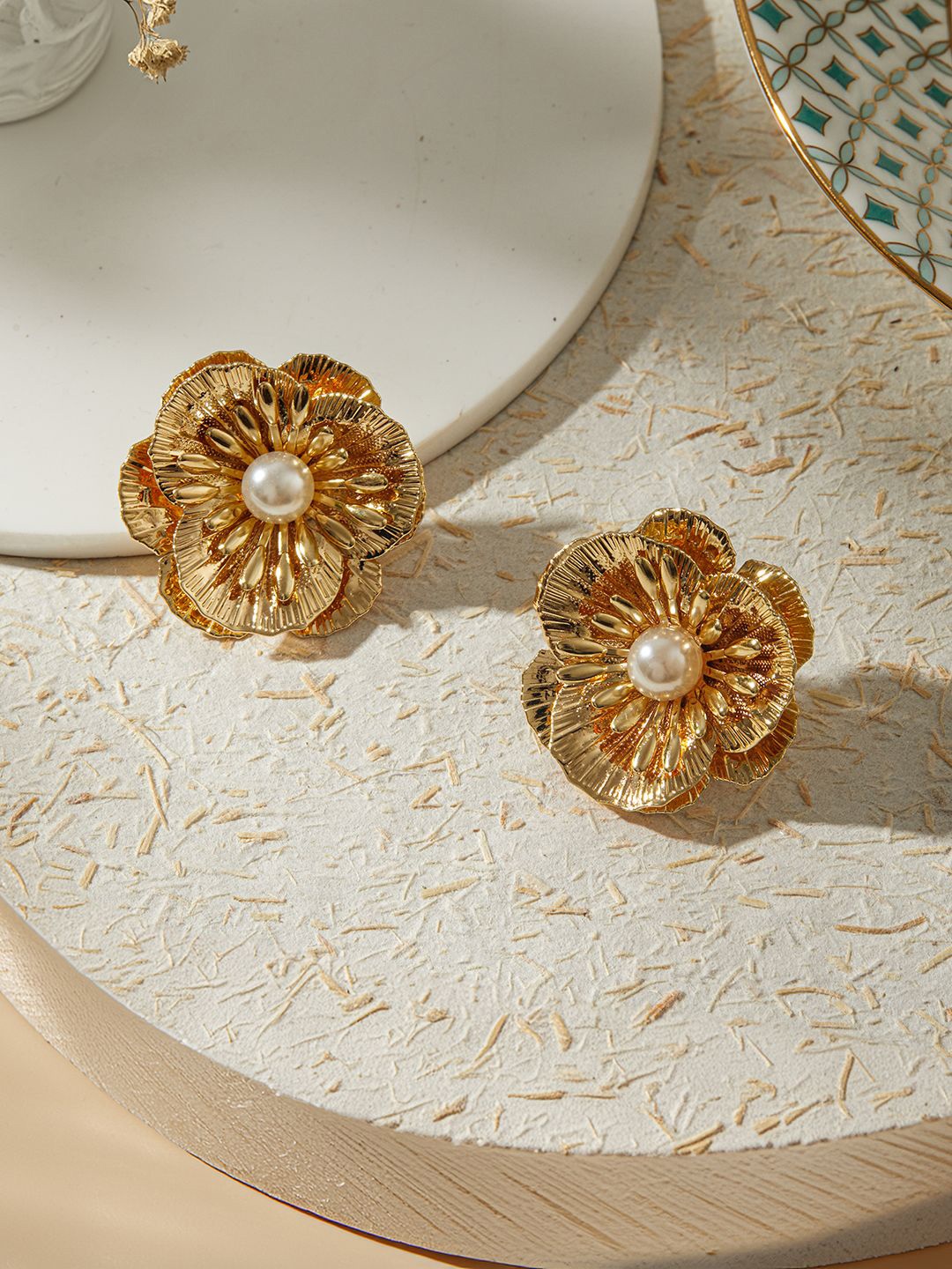 

Jazz and Sizzle Gold Plated Floral Shaped Studs