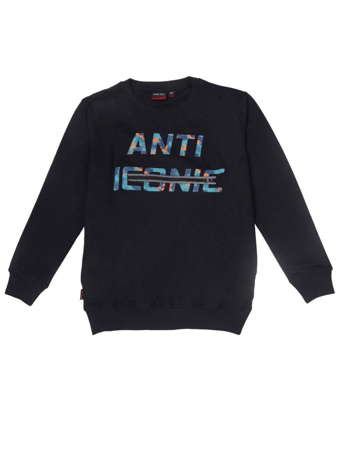 

Gini and Jony Boys Typography Printed Round Neck Cotton Pullover Sweatshirt, Navy blue