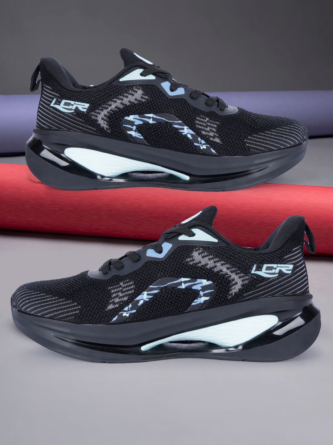 

Lancer Men Textile Running Shoes, Black