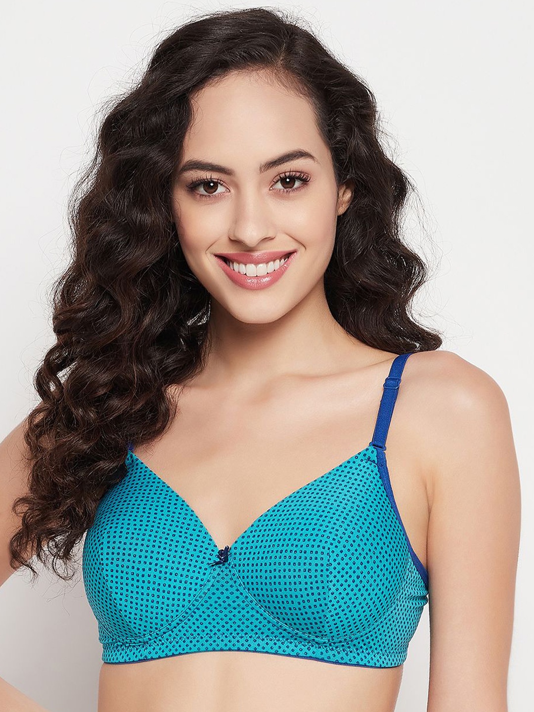 

Clovia Women Geometric Bra Full Coverage Lightly Padded, Blue