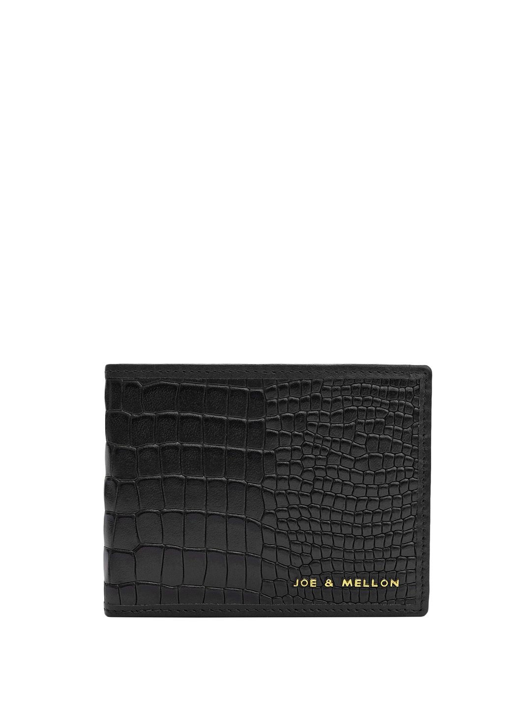 

Joe & Mellon Men Textured Leather Two Fold Wallet, Black