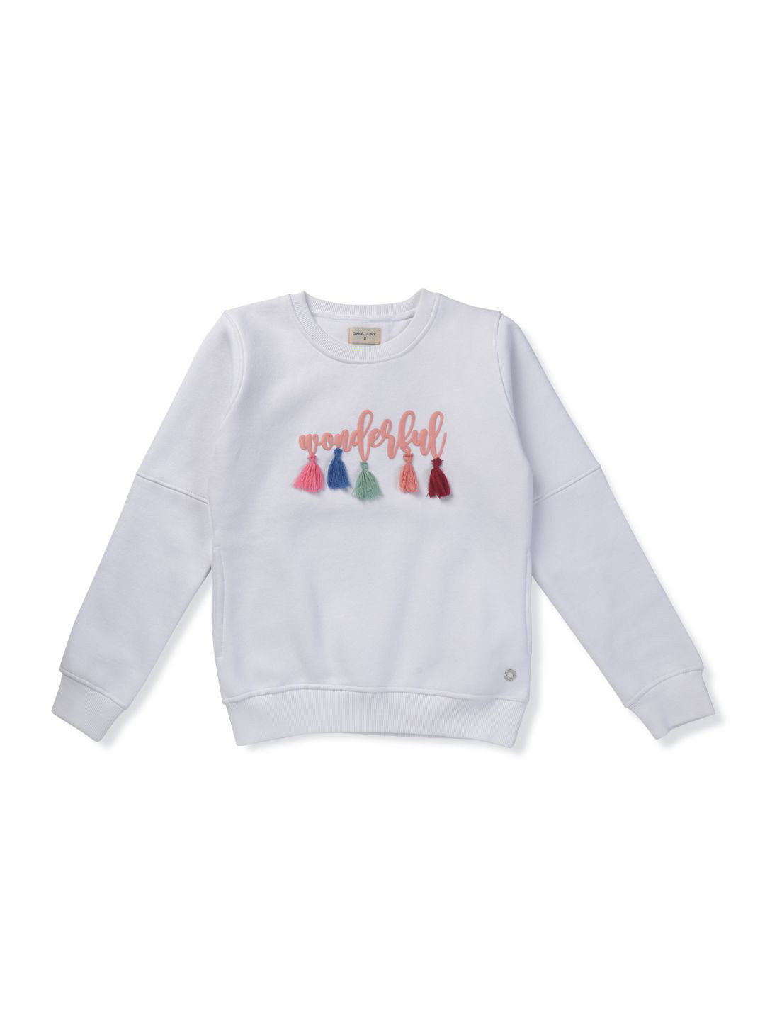 

Gini and Jony Girls Typography Printed Round Neck Cotton Pullover Sweatshirt, White