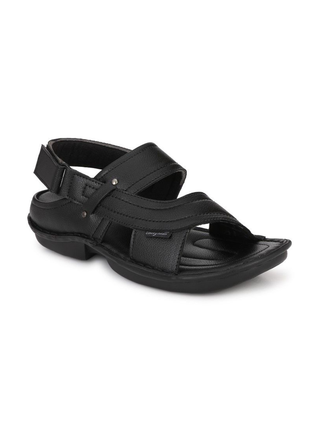 

BUCIK Men Textured Comfort Sandals, Black