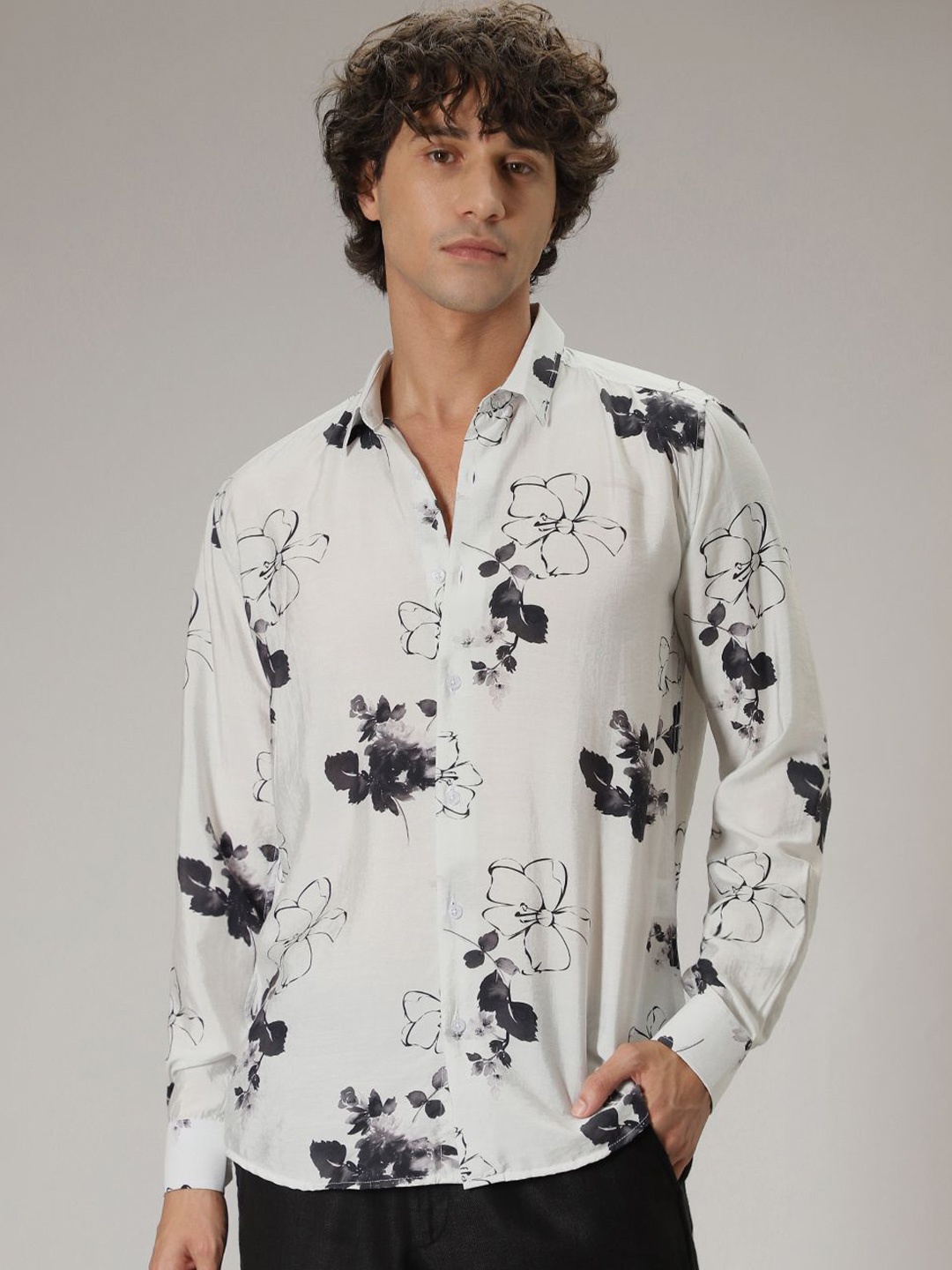

Banana Club Men Classic Slim Fit Opaque Printed Casual Shirt, Blue
