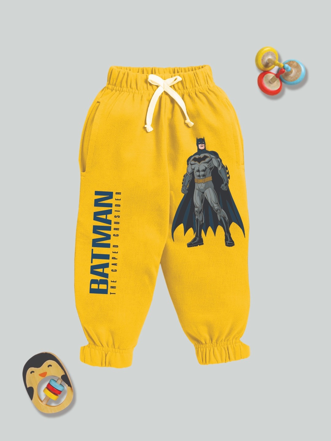 

YK X Minute Mirth Infant Boys Graphic Printed Pure Cotton Joggers, Yellow