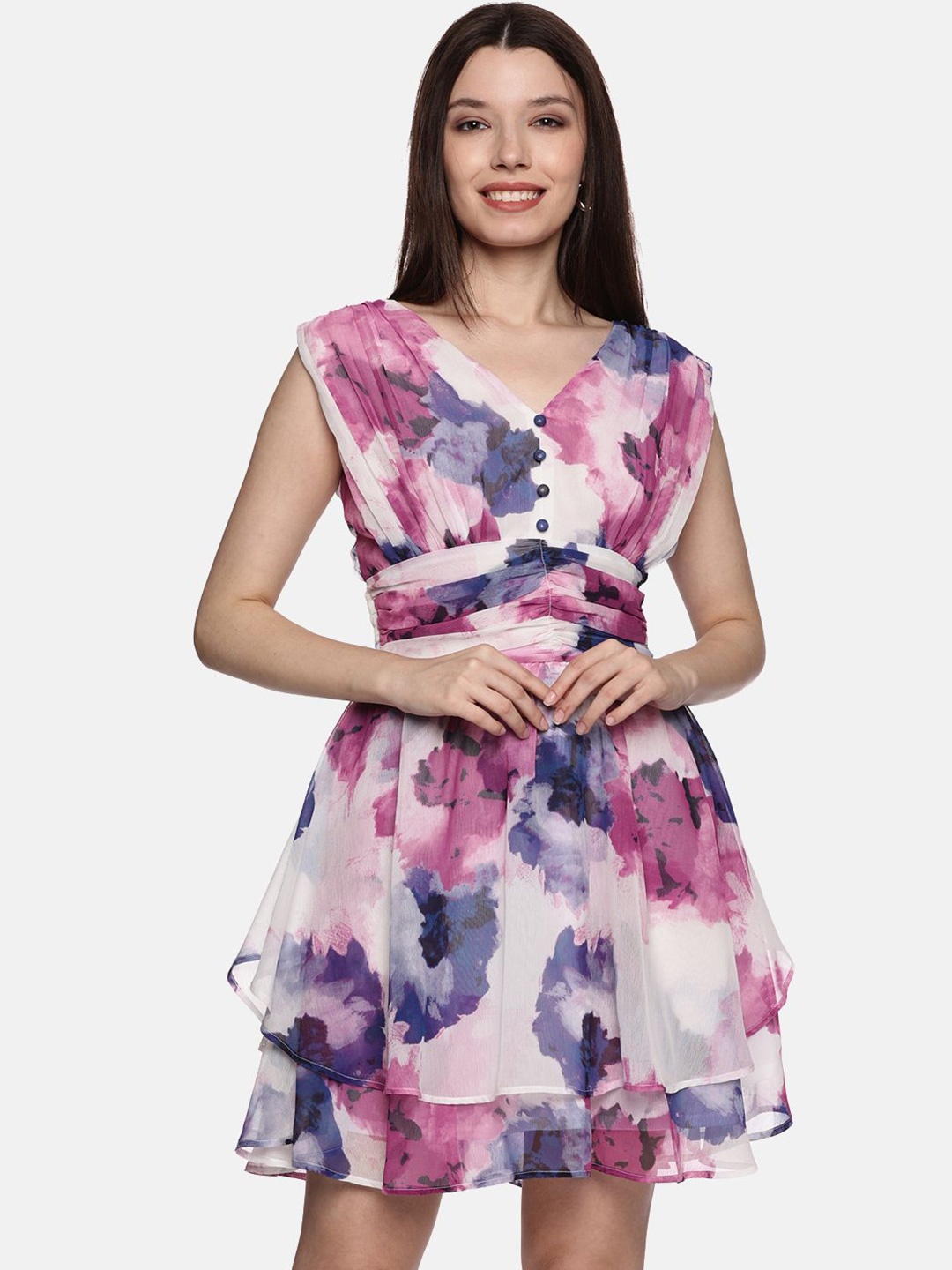

ISU Women Floral Print Chiffon Fit & Flare Midi Dress, Multi