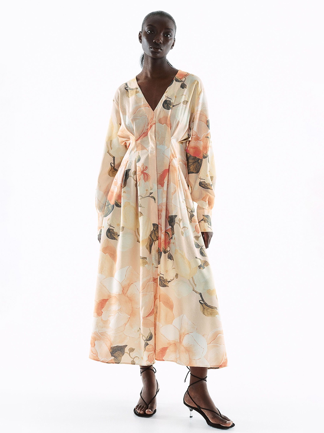 

H&M Floral Printed Maxi Dress, Cream
