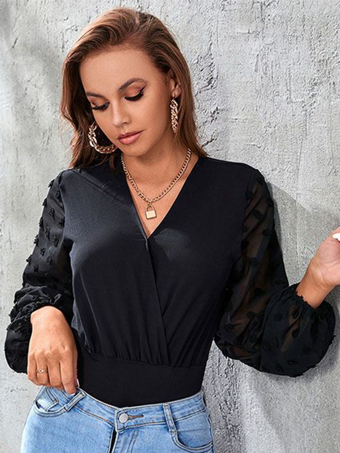 

HERE&NOW Women Solid Bodysuit, Black