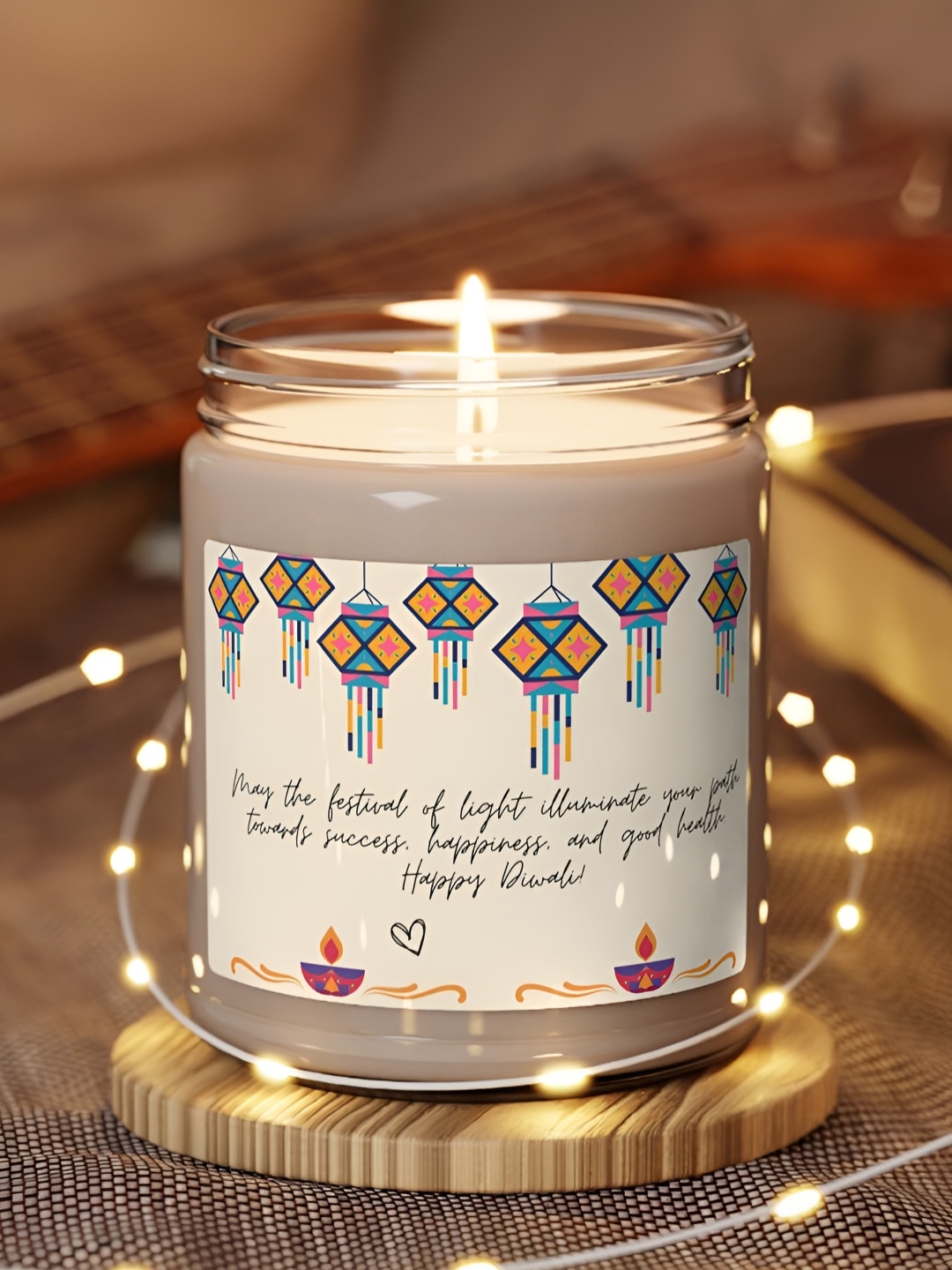 

Aromatic Fables White & Blue Quote Printed Scented Jar Candle With Lid
