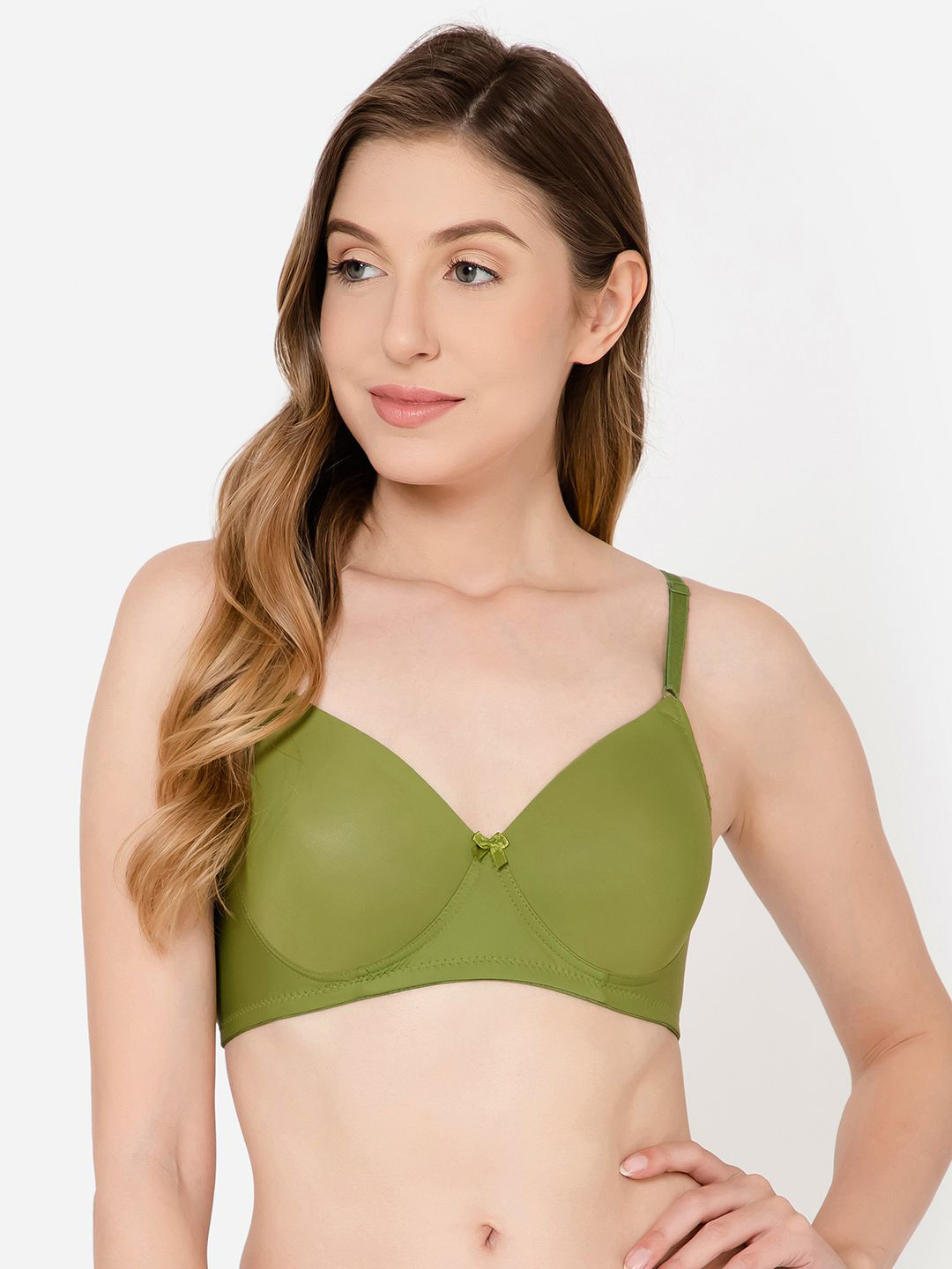 

Clovia Solid Full Coverage Lightly Padded Bra, Green