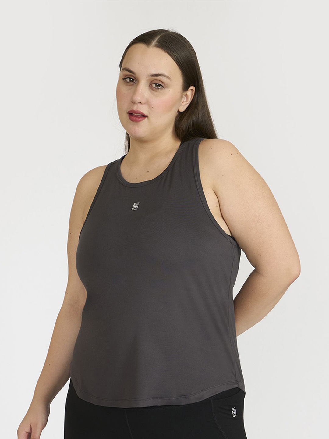 

HUNNIT Stretchable Active Wear Tank Top, Grey