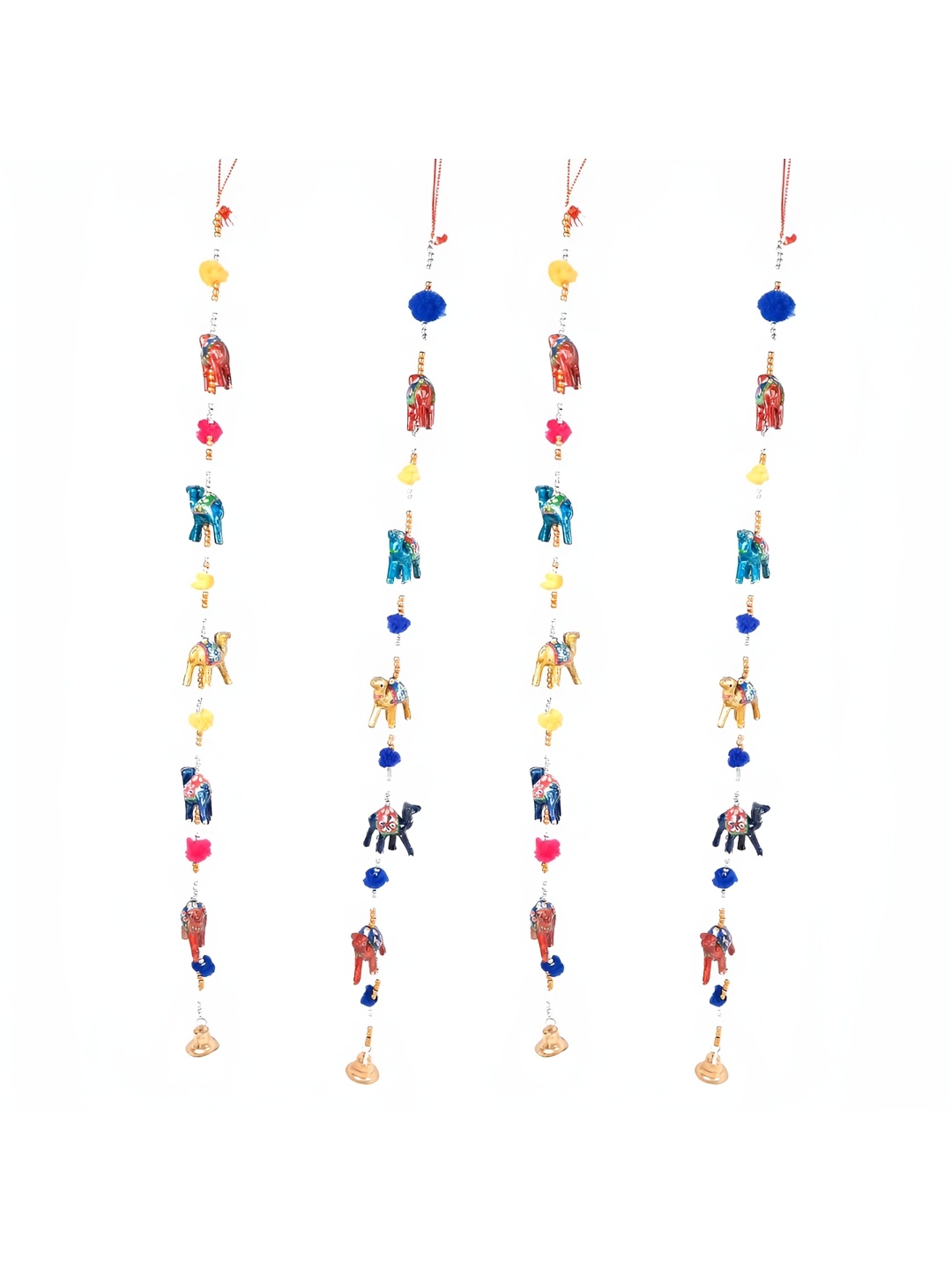 

apka mart Yellow & Blue 4 Pieces Wooden Wall Hanging