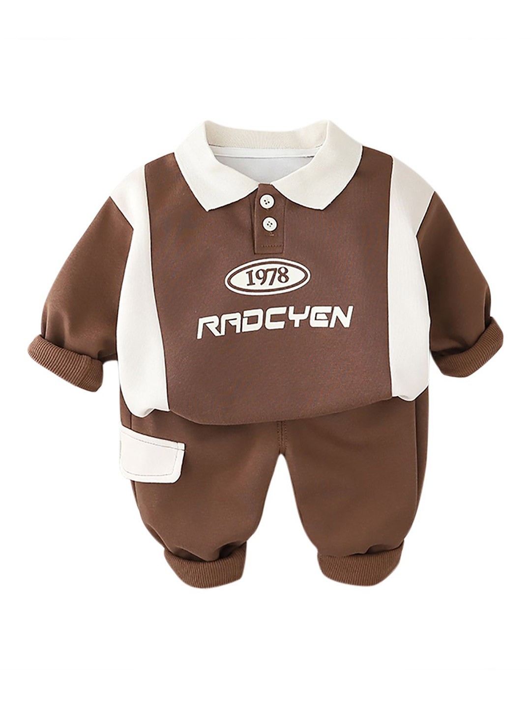 

StyleCast x Revolte Kids Brown & White Colourblocked Pure Cotton Top with Trousers