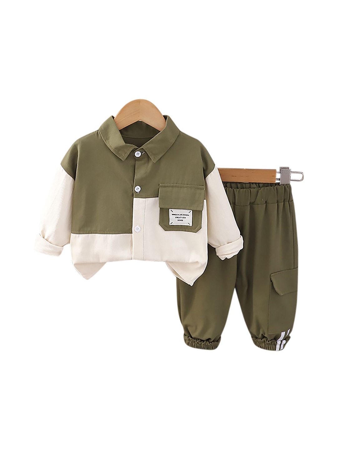 

StyleCast x Revolte Kids Colourblocked Pure Cotton Top with Trouser, Green