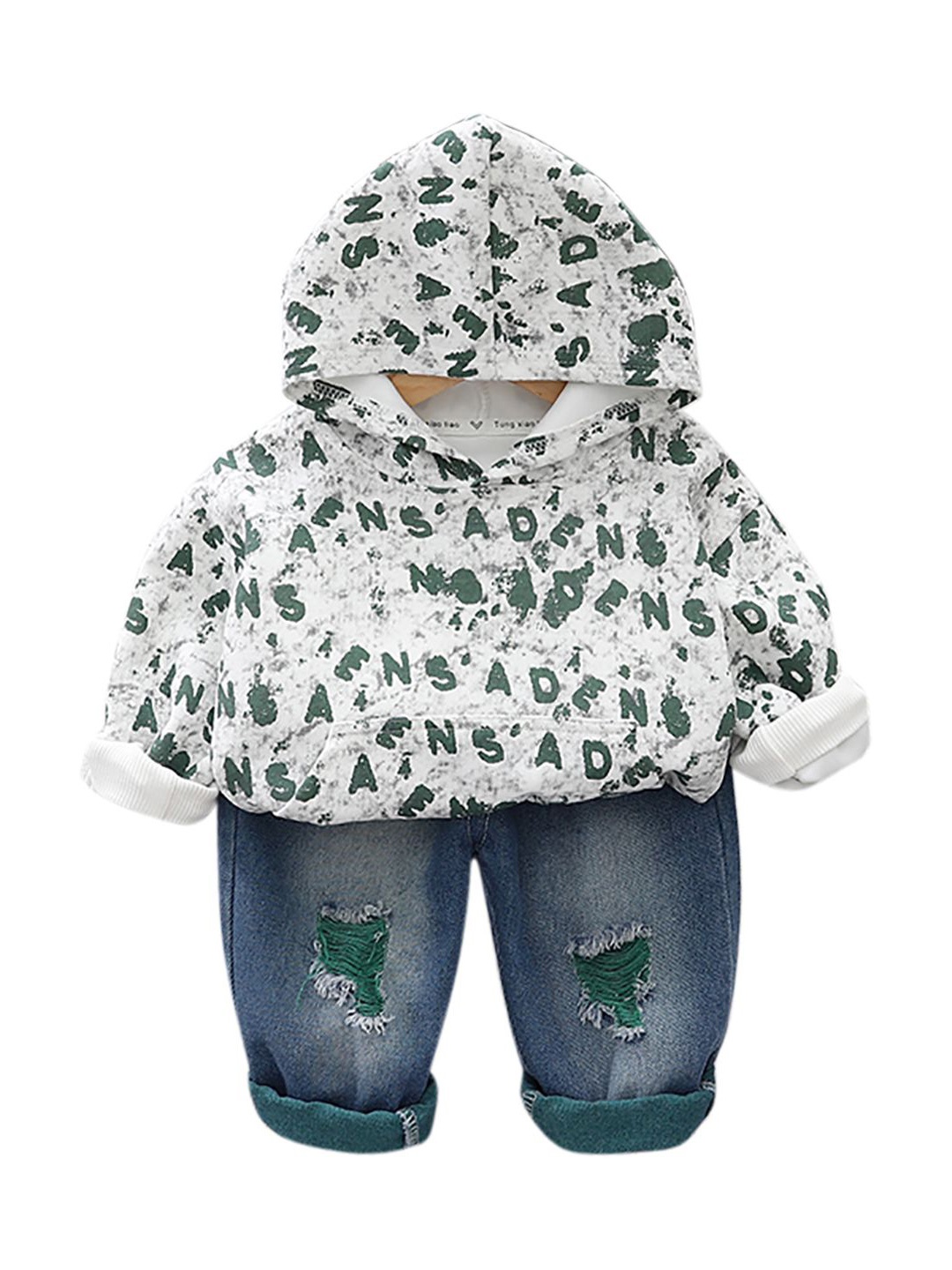 

StyleCast x Revolte Kids Printed Pure Cotton Sweatshirt with Capris, Green
