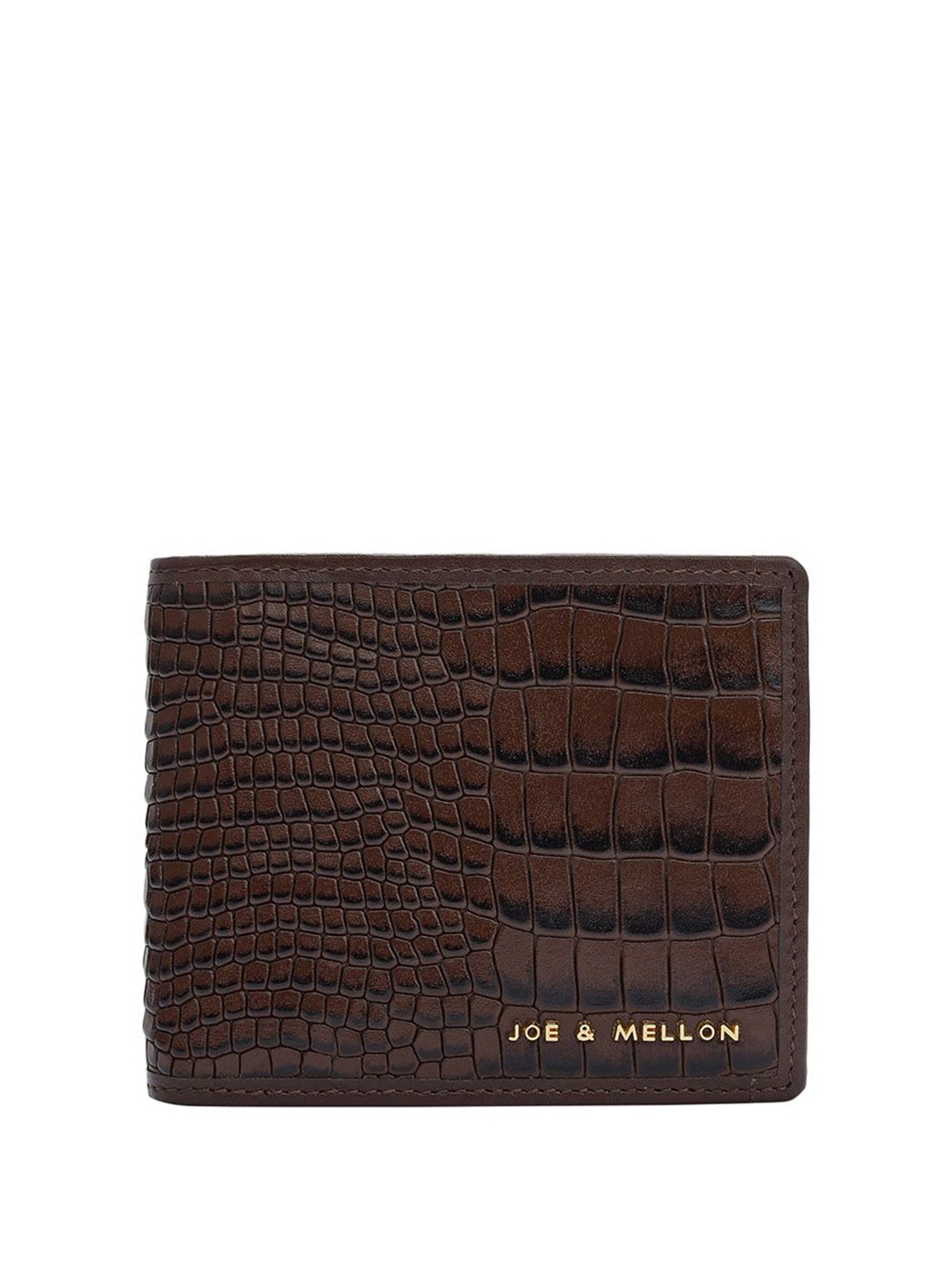 

Joe & Mellon Men Textured Leather Two Fold Wallet, Brown