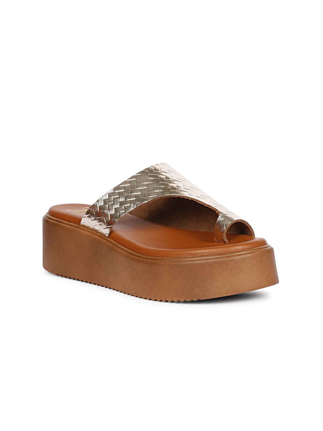 

Viviblu Textured Leather Platform Sandals, Gold