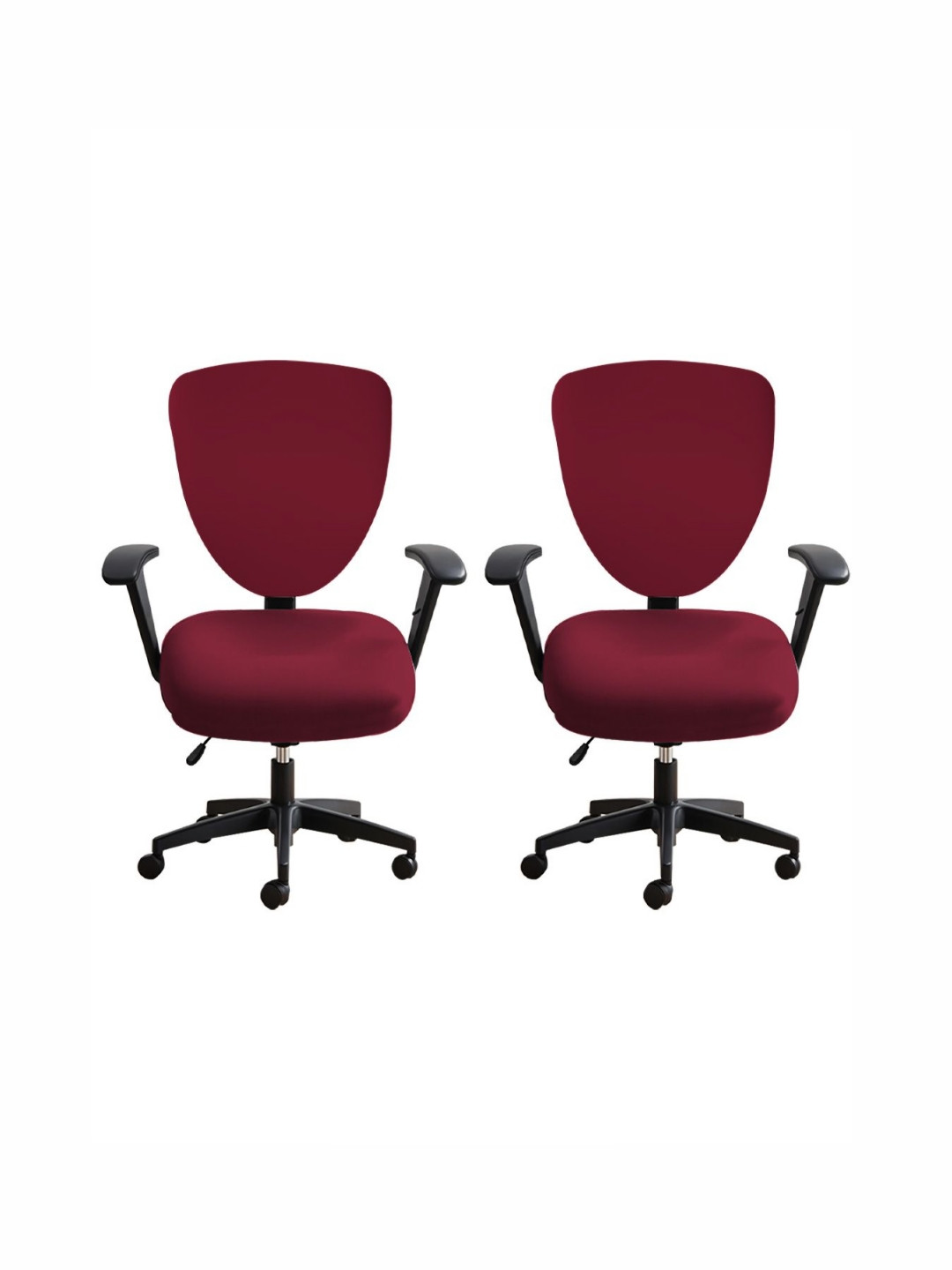 

Lazi Maroon 2 Pieces Stretchable Office Chair Covers