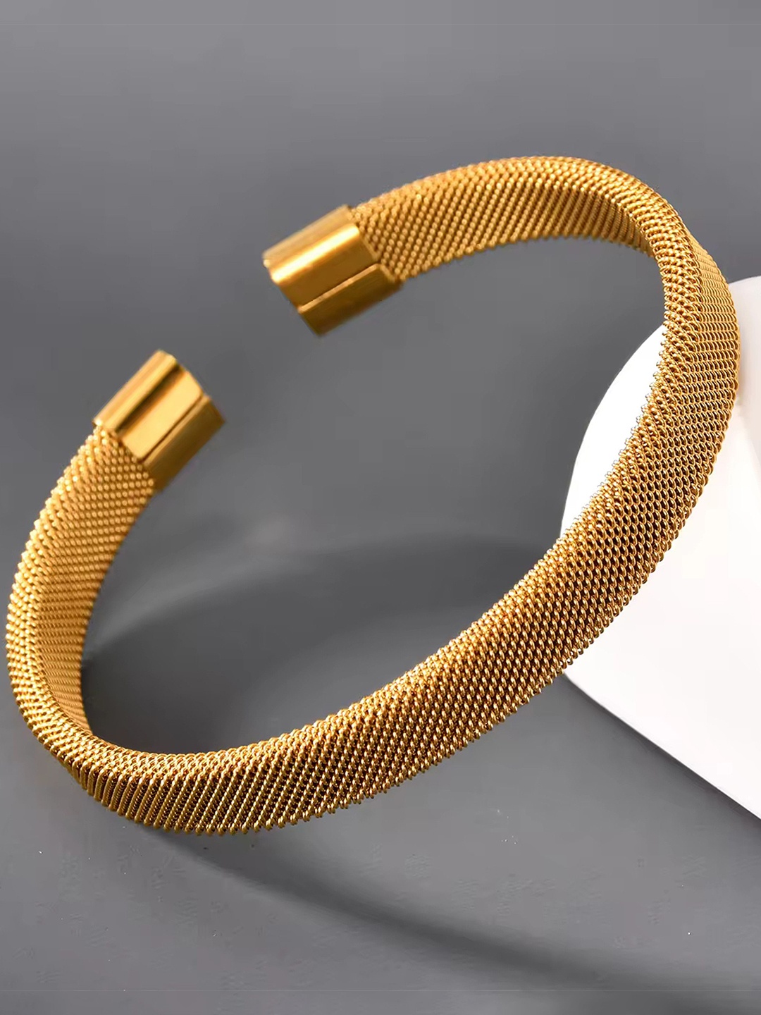

Heer Collection Men Stainless Steel Cuff Bracelet, Gold