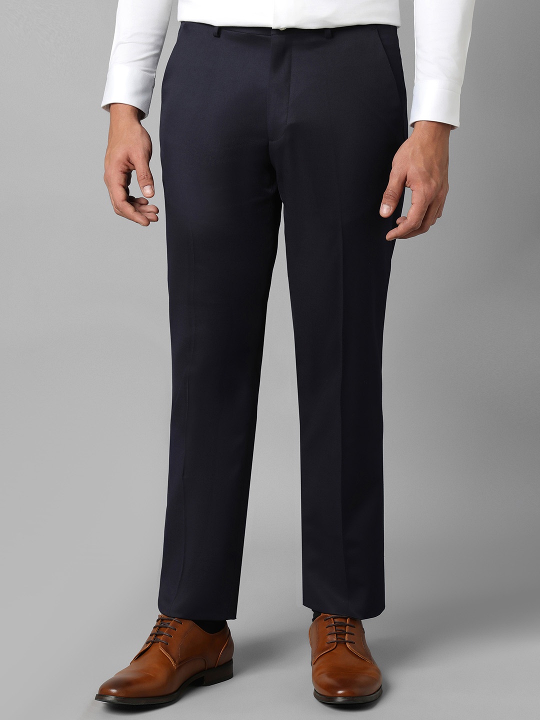 

Louis Philippe Men Regular Fit Trousers, Navy blue