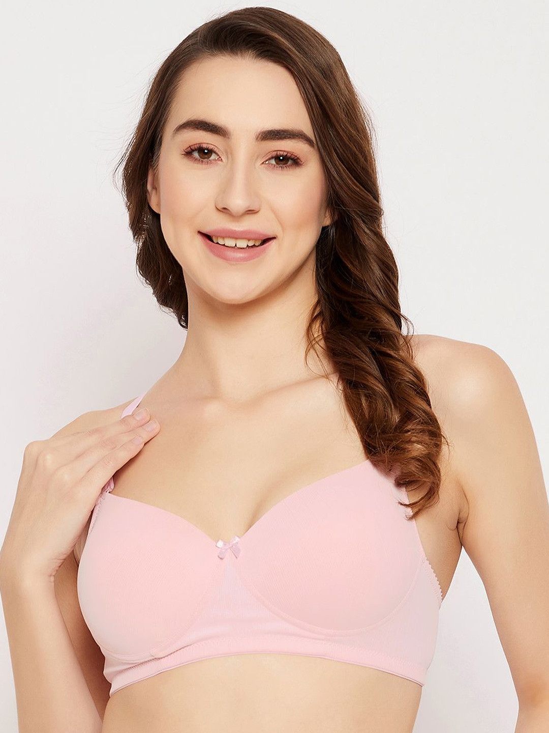 

Clovia Women Solid Full Coverage Lightly Padded Bra, Pink