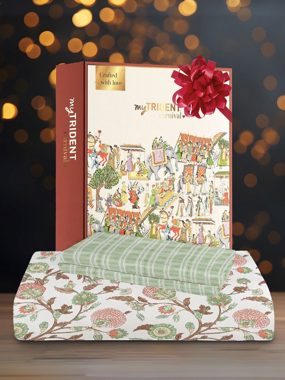 

MYTRIDENT White & Green Floral 144 TC Queen Bedsheet With 2 Pillow Covers
