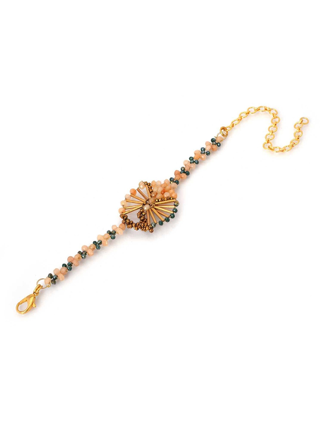 

D'oro Stone Studded Wraparound Bracelet, Gold