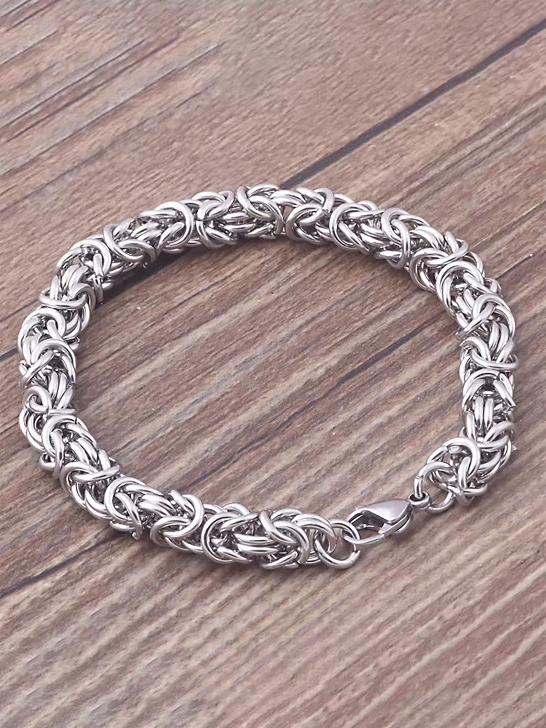 

Heer Collection Men Stainless Steel Link Bracelet, Silver